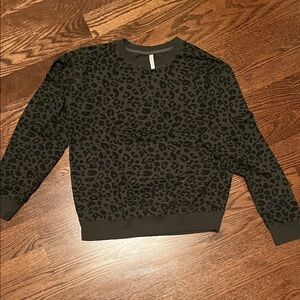 Z Supply Black Leopard Print Sweatshirt